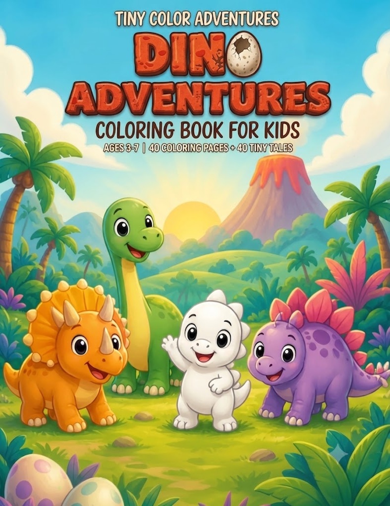 Dino Adventures - libro para colorear
